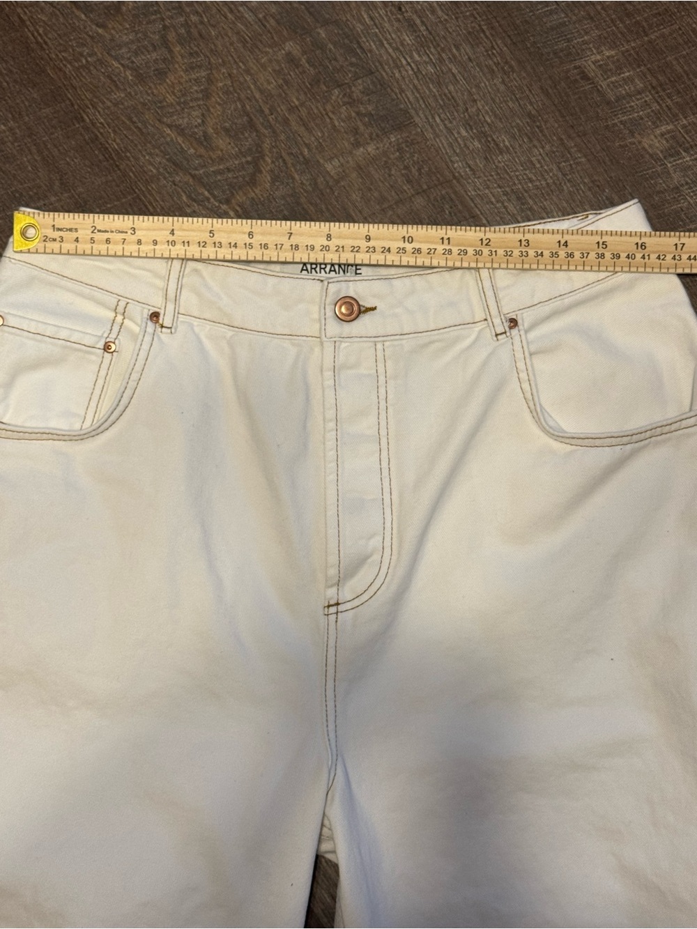 ASOS ARRANGE Sydney Off White/White Denim/Cotton Barrel Leg Jeans US 12 - Picture 9 of 15